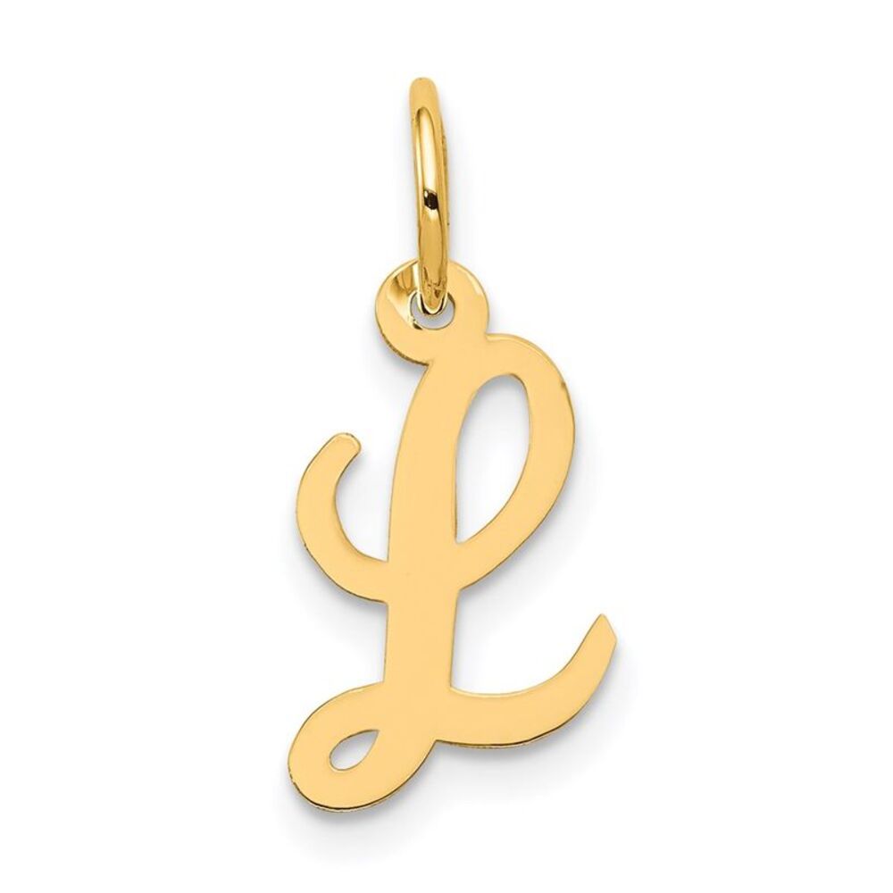 Kazi Luxury 14k Yellow Gold Small Script Letter L… - image 1
